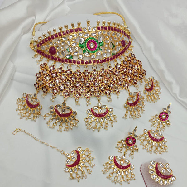 SP Jewellery Gold Plated Kundan Choker Necklace Set