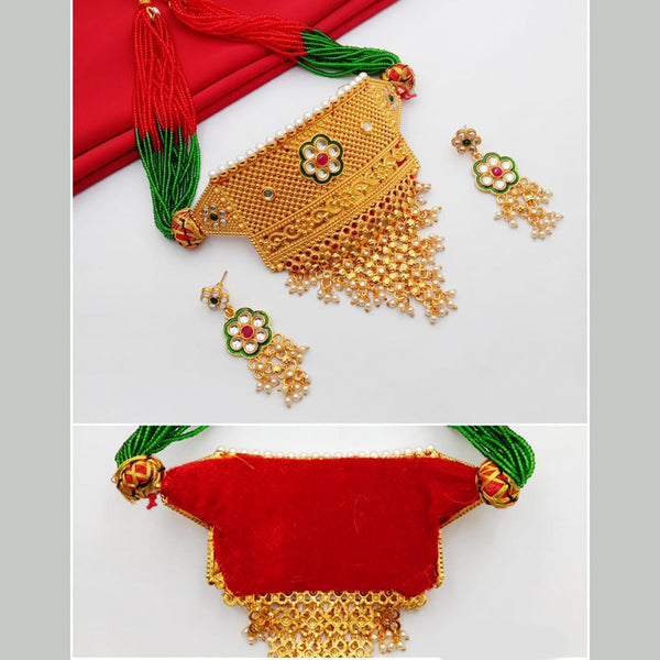 SP Jewellery Gold Plated Kundan Choker Necklace Set