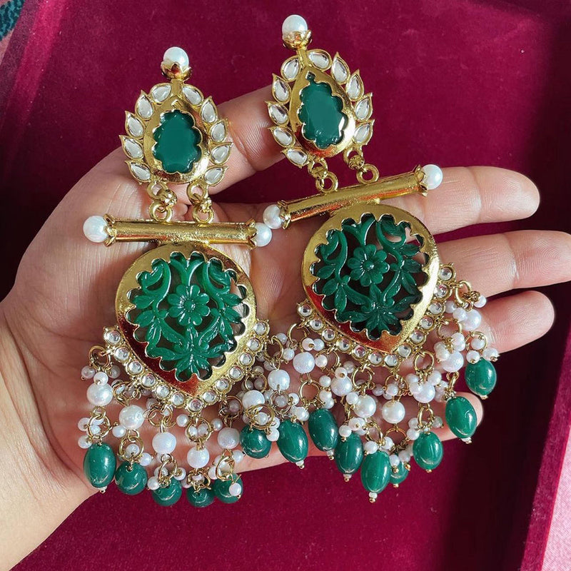 SP Jewellery Gold Plated Kundan Dangler Earrings