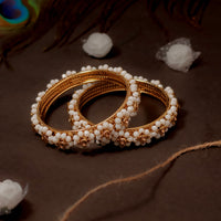 SOB Set of two Crystal Bangles with Studded Diamond & Handcrafted Bangles