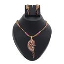 The99Jewel Purple Meenakari Stone Gold Plated Necklace Set - 1200119