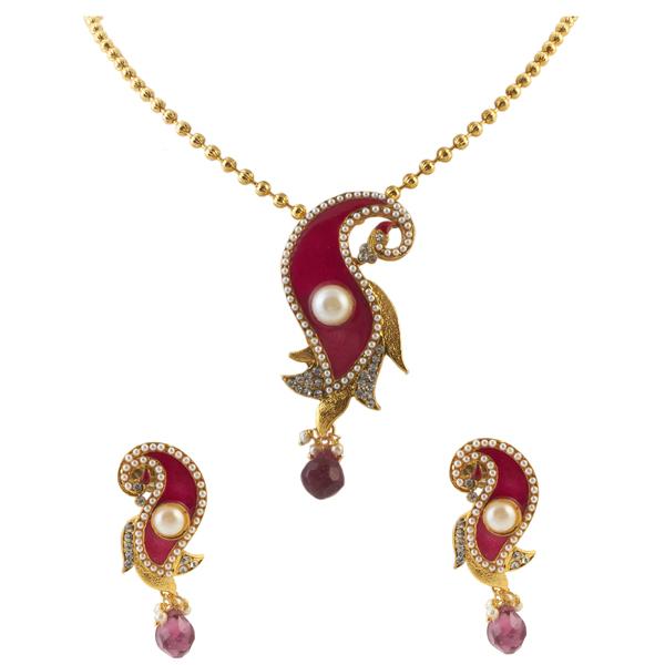 Bhavi Jewels Gold Plated Pearl Chain Pendent Set