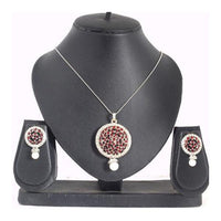 The99Jewel Silver Plated Austrian Stone Pendant Set - 1200408