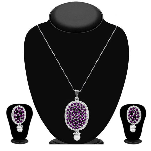 The99Jewel Silver Plated Austrian Stone Pendant Set - 1200422