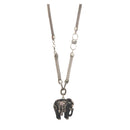 Urthn Austrian Stone Elephant Shape Rhodium Plated Pendant - 1200801