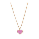 Urthn Gold Plated Red Heart Shape Chain Pendant - 1200826