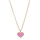 Urthn Gold Plated Red Heart Shape Chain Pendant - 1200826