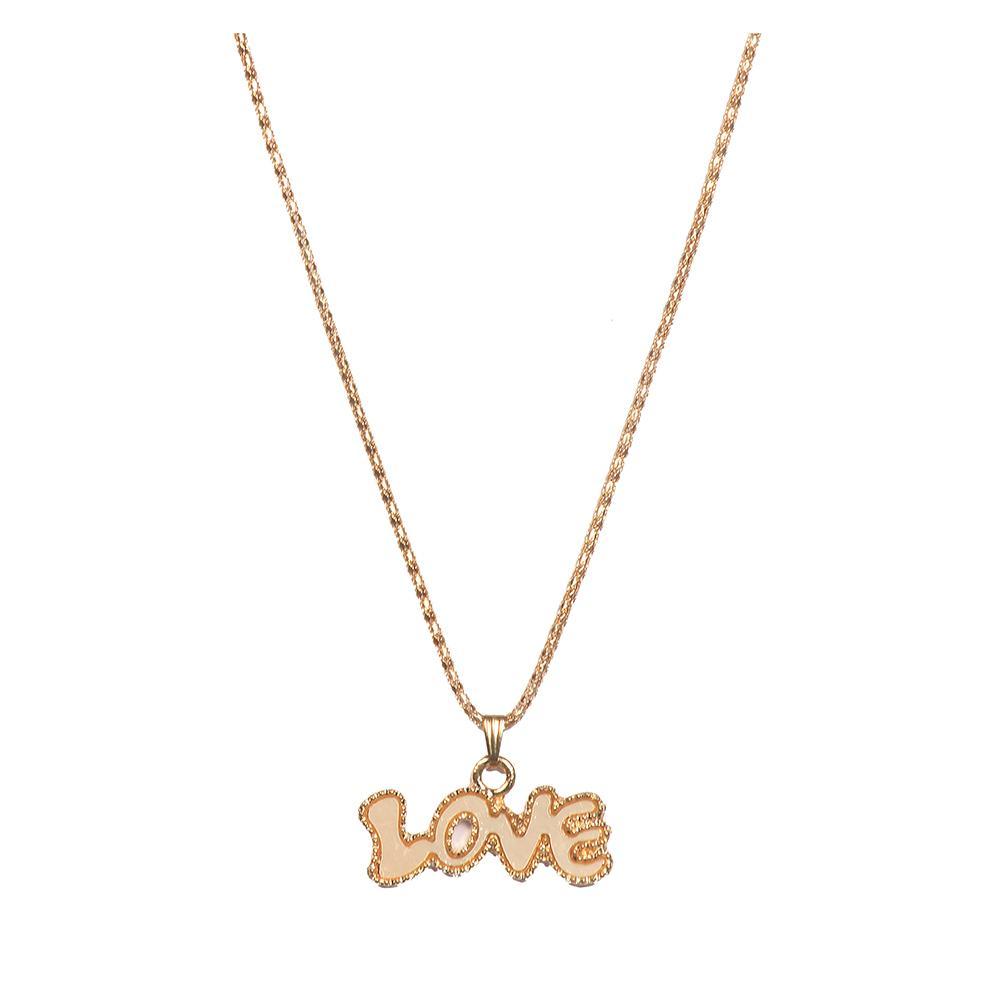 Urthn Black Love Gold Plated Chain Pendant - 1200831