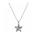 Urthn Austrian Stone Star Shape Rhodium Plated Chain Pendant - 1200849