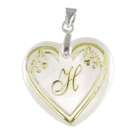 Regina H Alphabet Silver Plated Heart Shape Pendant