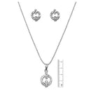 Regina Austrian Stone Pearl Silver Plated Pendant Set - 1201111
