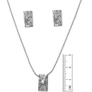Tip Top Fashions Austrian Stone Rhodium Plated Pendant Set - 1201133
