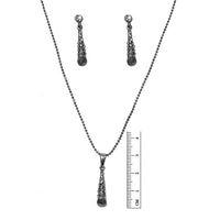 Tip Top Fashions Austrian Stone Rhodium Plated Pendant Set - 1201134