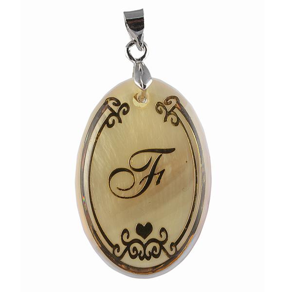 Regina Alphabet F" Shell Pendant