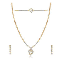 Eugenia Austrian Stone Gold Plated Necklace Set With Bracelet