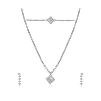 Kriaa Silver Plated Necklace Set With Bracelet - 1201904