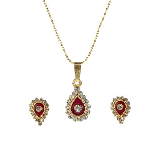 Kriaa Gold Plated Austrian Stone Pendant Set - 1202029