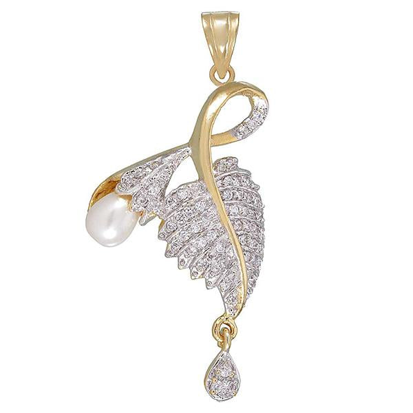 Morini AD Stone Leaf Gold Plated Pendant - 1202106