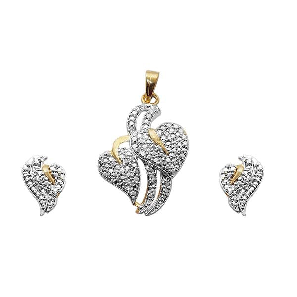 Kriaa AD Stone Gold Plated Pendant Set - 1202116