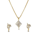 Morini AD Stone Gold Plated Chain Pendant Set - 1202118
