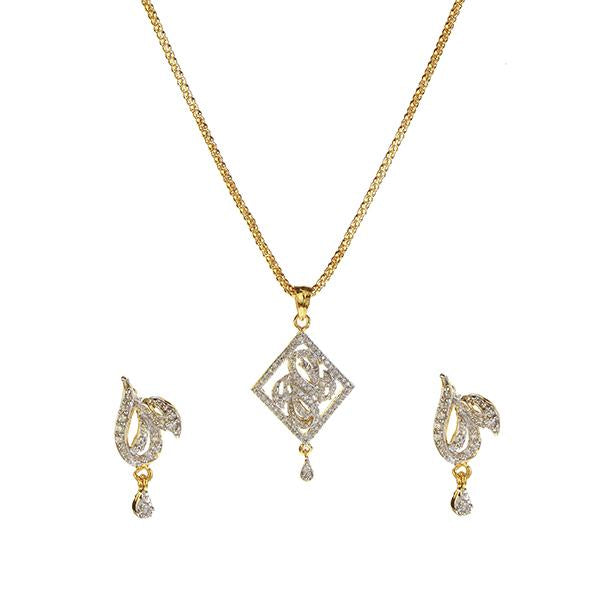 Morini AD Stone Gold Plated Chain Pendant Set - 1202118