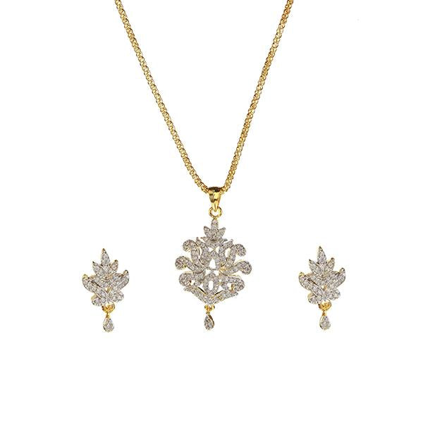 Morini AD Stone Gold Plated Chain Pendant Set - 1202120