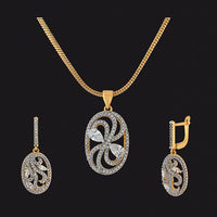 Kriaa AD Stone Gold Plated Pendant Set - 1202125