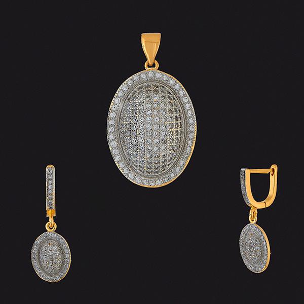 Kriaa AD Stone Gold Plated Pendant Set - 1202132