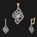 Kriaa AD Stone Gold Plated Pendant Set - 1202133