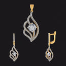 Kriaa AD Stone Gold Plated Pendant Set - 1202135