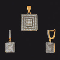 Kriaa AD Stone Gold Plated Pendant Set - 1202137