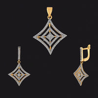 Kriaa AD Stone Gold Plated Pendant Set - 1202139