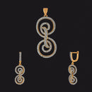 Kriaa AD Stone Gold Plated Pendant Set - 1202142