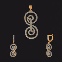 Kriaa AD Stone Gold Plated Pendant Set - 1202142