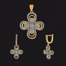 Kriaa AD Stone Gold Plated Pendant Set - 1202145