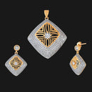 Kriaa AD Stone Gold Plated Pendant Set - 1202146