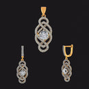 Kriaa AD Stone Gold Plated Pendant Set - 1202150