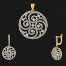 Kriaa AD Stone Gold Plated Pendant Set - 1202152