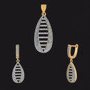 Kriaa AD Stone Gold Plated Pendant Set - 1202154