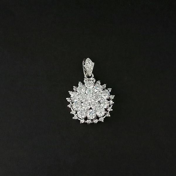 Kriaa AD Stone Rhodium Plated Pendant - 1202185