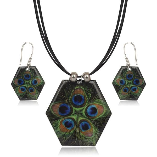 Tip Top Fashions Peacock Pendant Set - 1202206