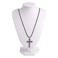 Urthn Rhodium Plated Cross Design Chain Pendant