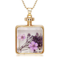 Urthn Purple Floral Gold Plated Chain Pendant - 1202413