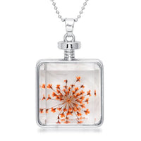 Urthn Orange Floral Gold Plated Chain Pendant - 1202416