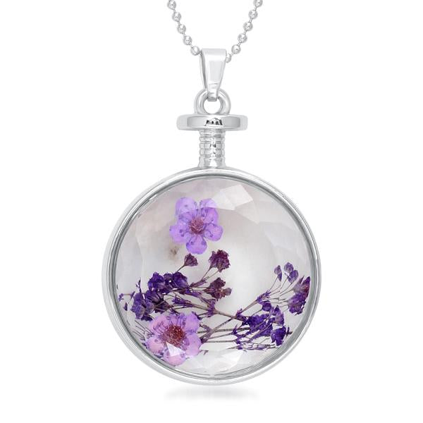 Urthn Purple Floral Gold Plated Chain Pendant - 1202422