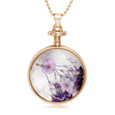 Urthn Purple Floral Gold Plated Chain Pendant - 1202426