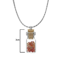 Urthn Red Stone Silver Plated Glass Chain Pandent - 1202427B