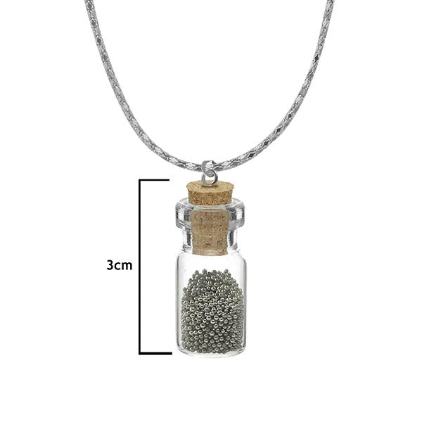 Urthn Silver Beads Silver Plated Glass Chain Pendant - 1202428A