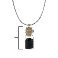 Urthn Black Beads Silver Plated Glass Chain Pendant - 1202428C