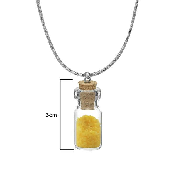 Urthn Yellow Beads Silver Plated Glass Chain Pendant - 1202429D